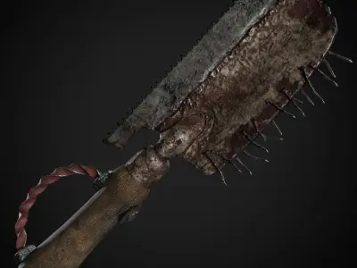 Post Apocalyptic Weapons - Trowel Hatchet Low-poly 3D model