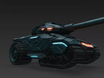 Futuristic High-Tech Tank PBR 3D Model 3D model