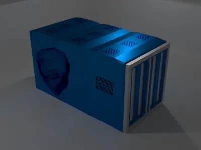 Container Blue Low-poly 3D model purchase