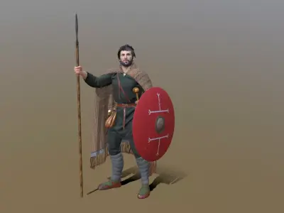 3D model Gothic Warrior with Spear - best quality Low-poly 3D model