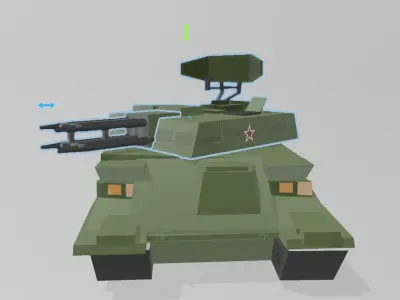 ZSU-23-4 Shilka lowpoly  Free low-poly 3D model