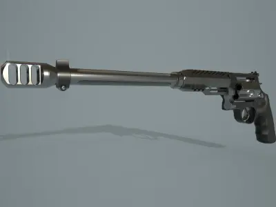 Magnum 460 Low-poly 3D model