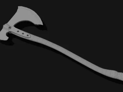 Viking axe  Low-poly 3D model