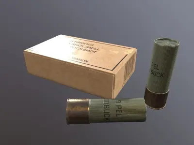 Shotgun Ammo Game Ready Low-poly 3D model
