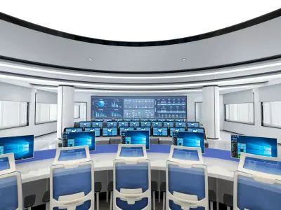 Control room Low-poly 3D model buy