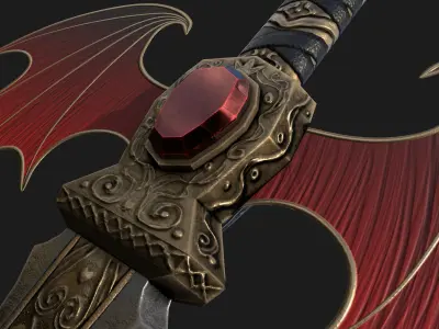 Crimson Vamp Dagger Low-poly 3D model