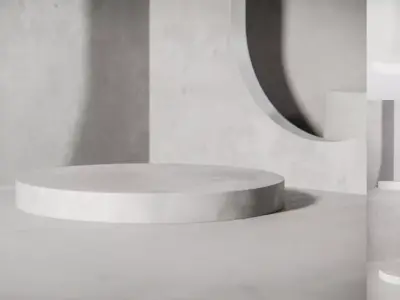 Concrete Minimalism Product Display Podium Low-poly 3D model