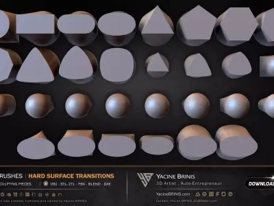 30 Hard Surface IMM Transitions Low-poly 3D model