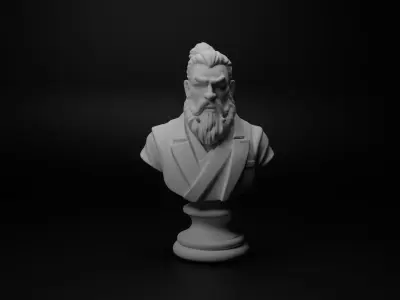 Martial Arts Master Bust Chess 3D print model purchase