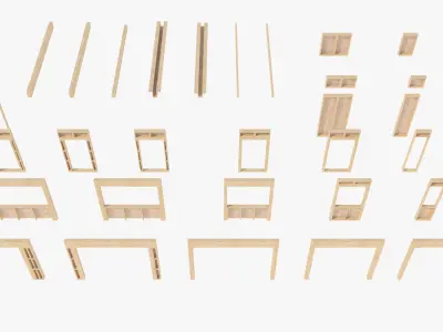 Prefab Timber Frame Wall Panels Modular Construction Kit 3D model
