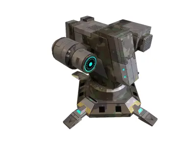Si- fi Turrets  Low-poly 3D model