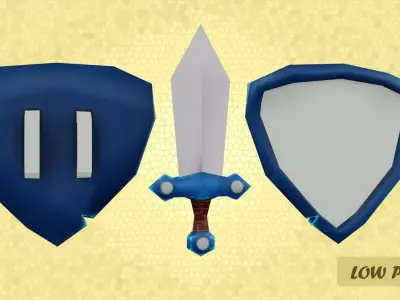 Low Poly Sword  Free low-poly 3D model