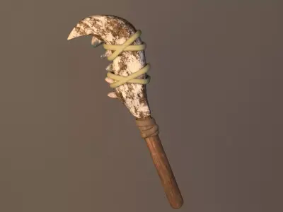 weopon wooden wand Low-poly 3D model