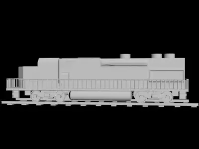 tain with track in low poly  3D model
