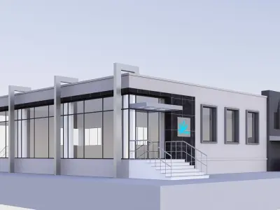 office building Low-poly 3D model 4
