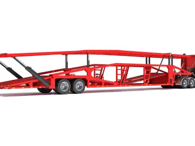 Car Carrier Semi Truck Trailer 3D model purchase