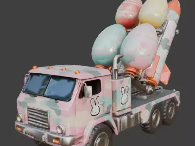 EASTER EGG ROCKET LAUNCHER MODEL Low-poly 3D model