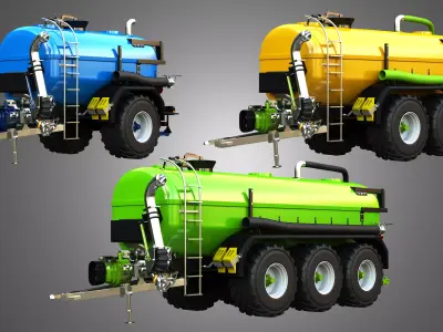 Manure Transport Trailer 3D Model Pack