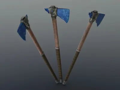 Axe - Sapphire Low-poly 3D model