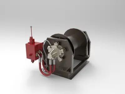 winch machine 3d printed ready 3D print model