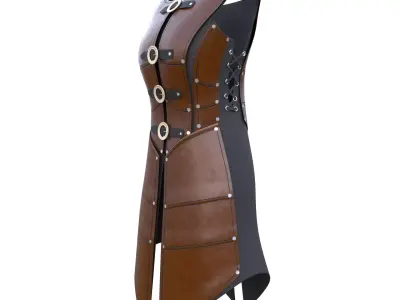 Leather Warrior Armor Game Ready PBR 3D Asset Low Poly Blender  Low-poly 3D model