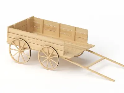 Old Wooden Cart 3D model buy