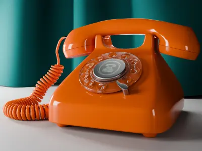 Retro Rotary Telephone-Vintage 3D Model  Low-poly 3D model
