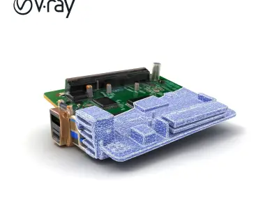 Fanless Industrial Motherboard Robust PCB Model Pack Low-poly 3D model