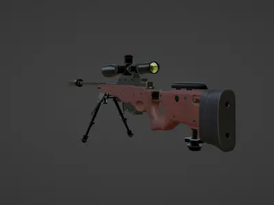 AWM Sniper Rifle Low-poly 3D model get