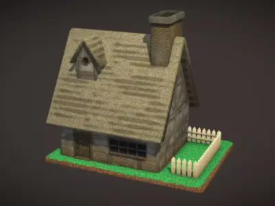 Medieval House Free low-poly 3D model purchase