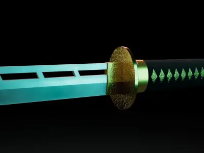 Katana Sword Game Prop-Medieval Asset Low-poly 3D model