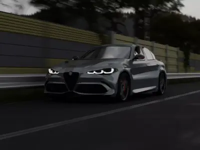 BLENDER Alfa Romeo Giulia Quadrifoglio RIGGED  Free 3D model