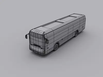 Electric Bus Lowpoly 4 Low-poly 3D model
