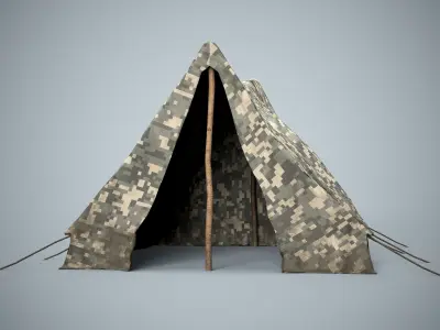 Military Camp Tent Low-poly 3D model