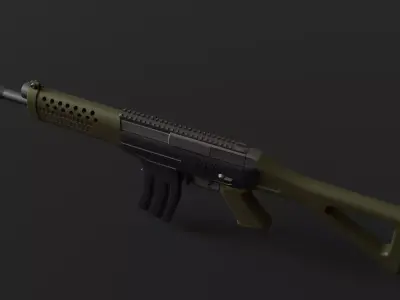 Assault Rifle Rigged 3D model