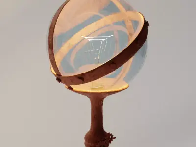 Steampunk Magic Staff 3D model