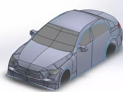 Luxury Sports Car Body Frame 3D Model High Detail SolidWorks CAD 3D model