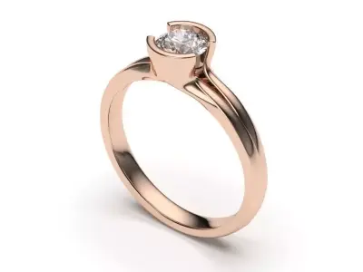 solitaire with ring sizes  8 part S58 3D print model