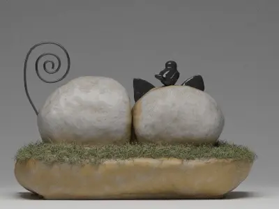 stone cat 3D model
