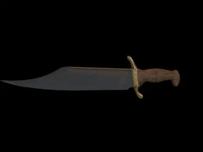Knife samurai sword Low-poly 3D model