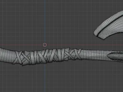 Kratos Axe Mid-Poly 3D Model 3D model