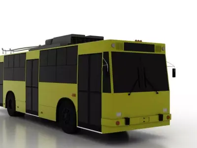 Trolleybus JUMZ-T2P Low Low-poly 3D model