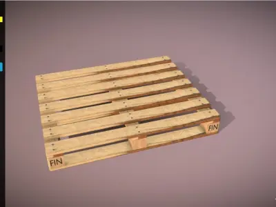 Pallet EUR-FIN Low-poly 3D model