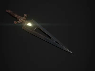 Dagger sword with light 3D model