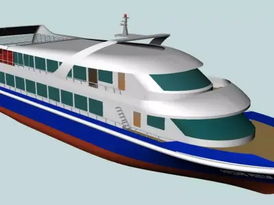 Passenger trip ship 3D model