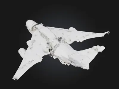 Crumpled Wings  Fragile Beauty in a World of Decay 3D model