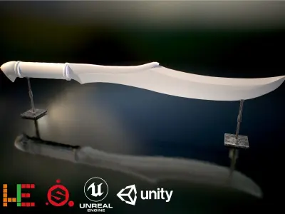 HIE Game Ready Dagger D180206 Low-poly 3D model