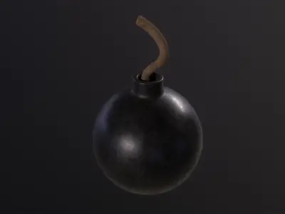 Rounded Bomb 3D Model Low-poly 3D model