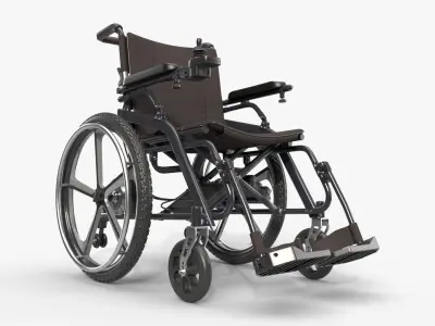 Hybrid power and manual wheelchair 3D model