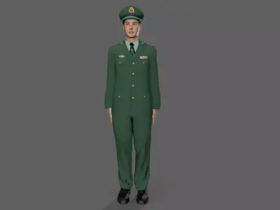 soldier character Low-poly 3D model purchase
